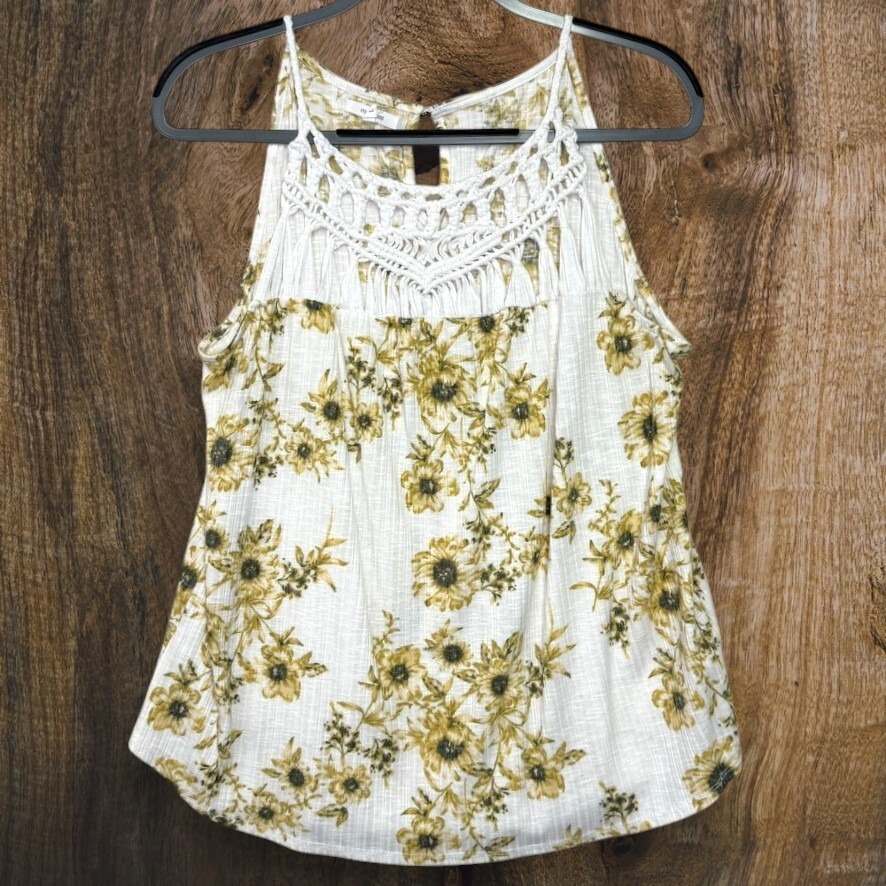 Maurices Womens Macrame Halter Neck Boho Tank Top - Size L